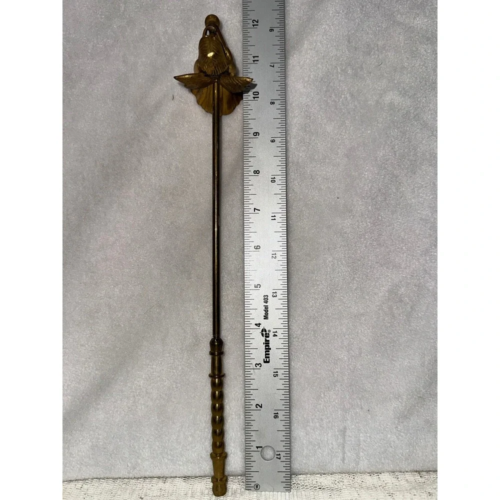 Vintage Brass Angel Trumpet Fireplace Tool Angel‎ Figurine Made in India
